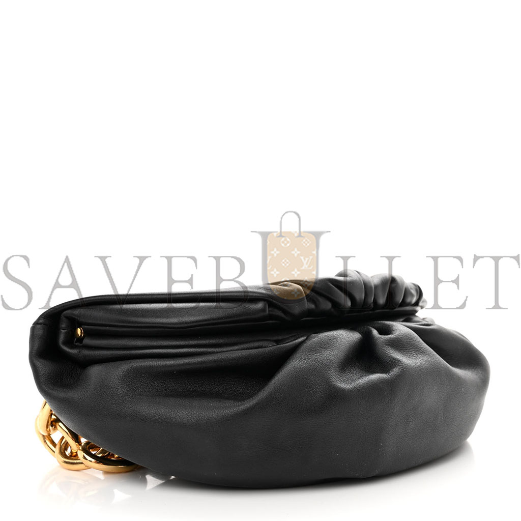 BOTTEGA VENETA NAPPA THE BELT CHAIN POUCH BLACK  (23*15*5cm)